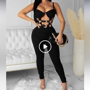 NWT CBR Buckle Cut Out Jumpsuit Size M